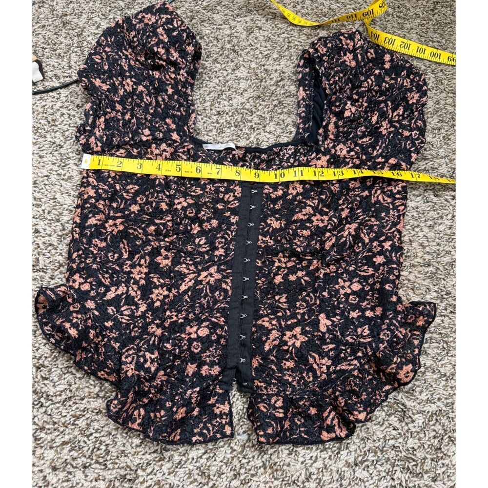 Free People Oh Baby Corset Style Top Sz L Whimsigoth Witchy Fairy Grunge Goth - Picture 10 of 11